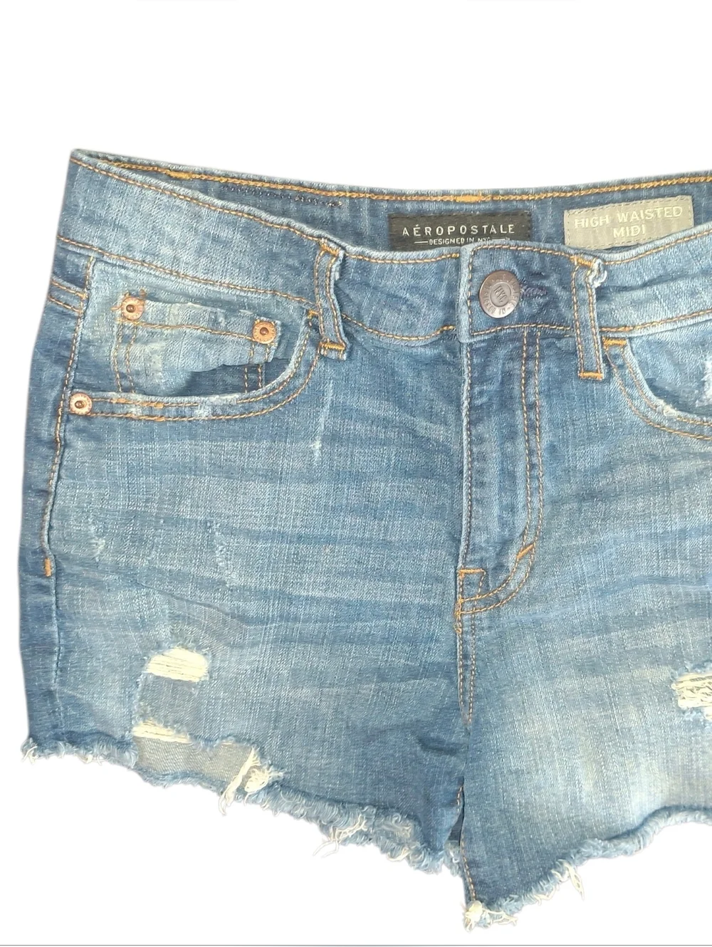 Aeropostale Light Blue Distressed Denim Shorts